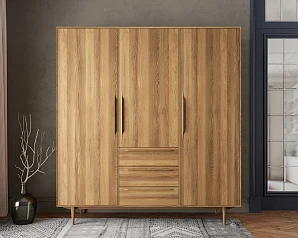 красивый Шкаф в скандинавском стиле "Bruni" трехстворчатый арт BR27/3