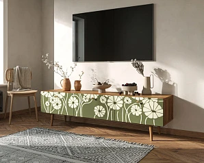 фото Комод "Berber" с ящиками низкий под TV арт BB19/Print_53 в интерьере