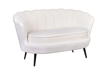 Диван ракушка Pearl Double Beige на черных ножках