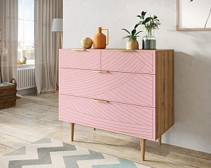 Комод с четыремя ящиками "Line" LN14/GR1/pink