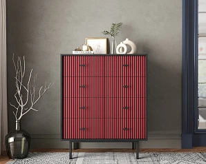 стильный Комод на восемь ящиков "Emerson" арт EM20/red/L