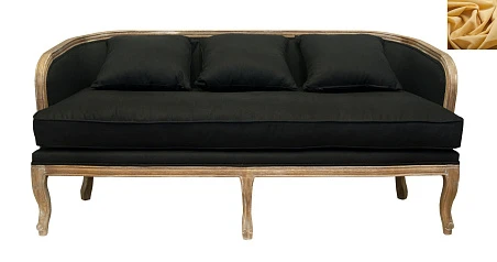 фото Диван ретро Nora желтый в интерьере