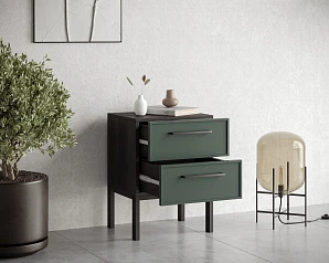заказать стильные Тумбочка с двумя ящиками "Nicole" арт NEM16G Зеленый