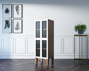 Шкаф-витрина "Andersen" с рифлеными стеклами арт AN14WH