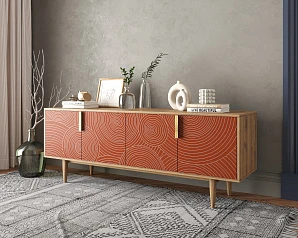 Комод под TV с четыремя дверками "Line" R21/red на заказ в интернет-магазине