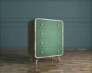 Высокий комод "Ellipse" с четырьмя ящиками арт EL05G на заказ