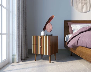 Тумбочка "Berber" с двумя ящиками 20 принт арт BB03/Print_20, разноцветная на заказ