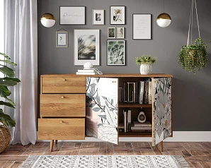 фото Комод "Berber" с двумя дверками и ящиками 50 принт арт BB05/Print_50 в интерьере