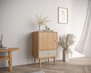 купить красивые Высокая тумба Bubble Solid с одним ящиком арт BBL12S, цвет - орех в интернет-магазине