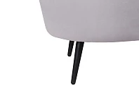 Низкое кресло ракушка Pearl Grey на черных ножках