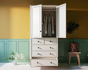 купить Шкаф двухстворчатый "Odri" с 5 ящиками арт od2127KR5 в интернет-магазине