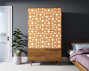 купить стильный Шкаф трехстворчатый "Berber" принт 14 арт BB02/Print_14 в интернет-магазине