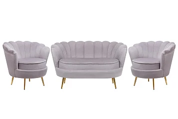 Комплект кресел и дивана ракушка Pearl Double Grey