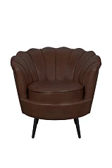 купить стильное Низкое кресло ракушка Pearl Brown V2 на черных ножках в интернет-магазине