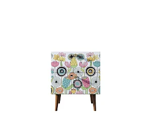 красивые Тумбочка "Berber" с двумя ящиками 3 принт арт BB03/Print_03, разноцветная