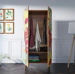 фото Шкаф малый двухстворчатый "Berber" принт 6 арт BB08/Print_06 в интерьере