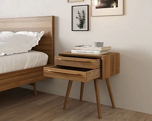 фото Тумба для прихожей в Скандинавском стиле "Bruni" с двумя ящиками в интерьере