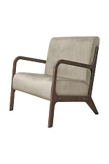 Низкое кресло с деревянными подлокотниками Mody Taupe коричневое на заказ