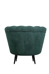 купить Низкое кресло ракушка Pearl зеленый Boucle на черных ножках