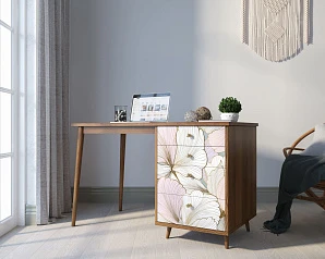 купить Стол рабочий "Berber" принт 31 с одной тумбой арт BB31/Print_31 в интернет-магазине