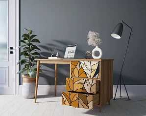 красивый Стол рабочий "Berber" принт 08 с одной тумбой арт BB31/Print_08 в интернет-магазине