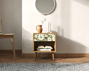 купить Тумбочка "Berber" с открытой полкой 53 принт арт BB33/Print_53, разноцветная