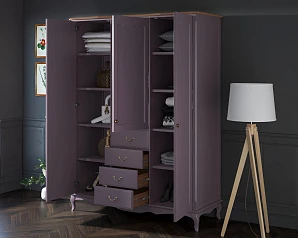 купить Шкаф Leontina Lavanda для одежды с ящиками арт ST9327/34L в интернет-магазине