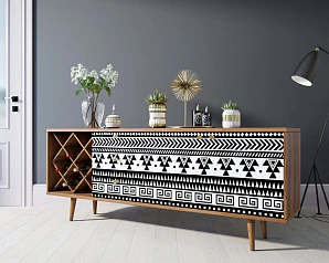 заказать стильные Комод "Berber" удлиненный с бутылочницей 19 принт арт BB15/Print_19