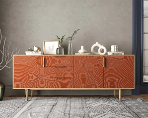 фото Комод "Line" удлиненный R25/red в интерьере