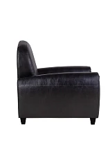 Кресло кожаное широкое Flog черное в интерьере