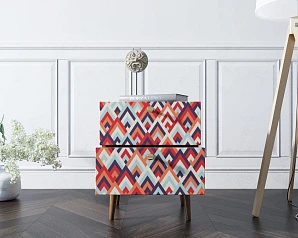 купить стильные Тумбочка "Berber" с двумя ящиками 2 принт арт BB03/Print_02, разноцветная в интернет-магазине