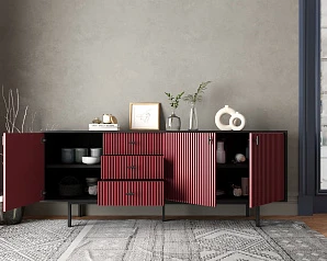 заказать Комод с тремя дверками и тремя ящиками "Emerson" арт EM07/red/L