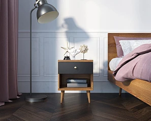 стильные Тумбочка "Berber" с открытой полкой 33 принт арт BB33/Print_33, разноцветная