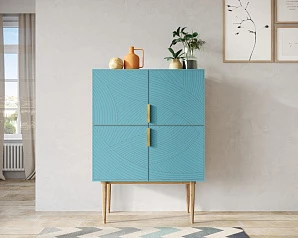 заказать Малый комод с четырьмя дверками на высоких ножках "Line" LN13/GR1/blue