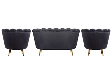Комплект кресел и дивана ракушка Pearl Double Black в интернет-магазине