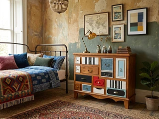 заказать Комод "Гуашь (Gouache)"  темный арт M10594ETG/1