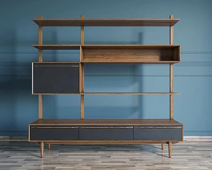 заказать Стеллаж "Bruni Black" с ящиками арт BR-20Black