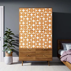 купить стильный Шкаф трехстворчатый "Berber" принт 14 арт BB02/Print_14 в интернет-магазине