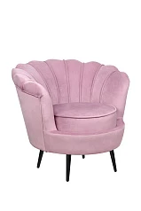 Кресло ракушка Pearl Pink на черных ножках в интернет-магазине