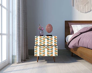 фото Тумбочка "Berber" с двумя ящиками 23 принт арт BB03/Print_23, разноцветная