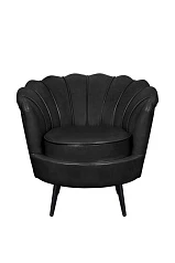Низкое кресло ракушка Pearl Black V2 на черных ножках на заказ в интернет-магазине