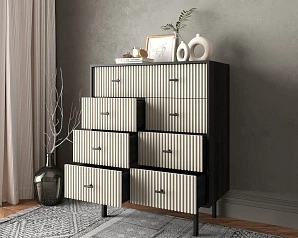 красивые Комод на восемь ящиков "Emerson" арт EM20/milky/L в интернет-магазине