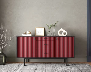 Комод две дверки и три ящика "Emerson" арт EM08/red/L в интернет-магазине
