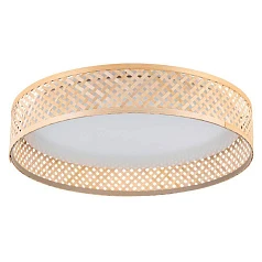 купить 900464 Потолочный светильник LUPPINERIA, LED 24W, 2500lm, H80, ?380, сталь, пластик, белый/дерево, коричневый в интернет-магазине