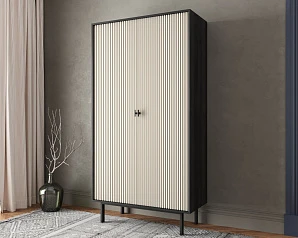 купить стильные Шкаф двухдверный "Emerson" арт EM091/milky/L