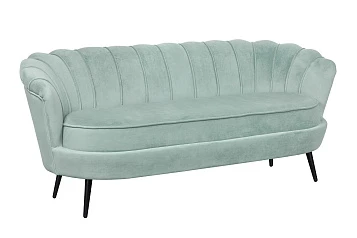 Диван ракушка для гостиниц Pearl Triple Green на черных ножках в интернет-магазине
