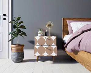 заказать стильные Тумбочка "Berber" с двумя ящиками 17 принт арт BB03/Print_17, разноцветная