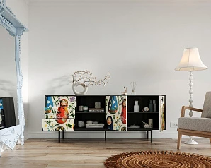 фото Комод с дверками и нишей "Emerson" Матрешки арт EM15/Art04