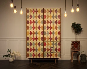 красивый Шкаф в скандинавском стиле "Bruni print" с ящиками арт BR27P в интернет-магазине