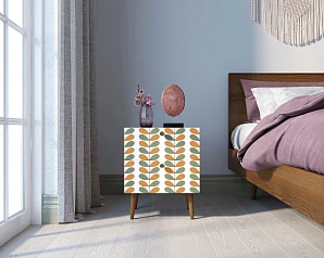 фото Тумбочка "Berber" с двумя ящиками 23 принт арт BB03/Print_23, разноцветная